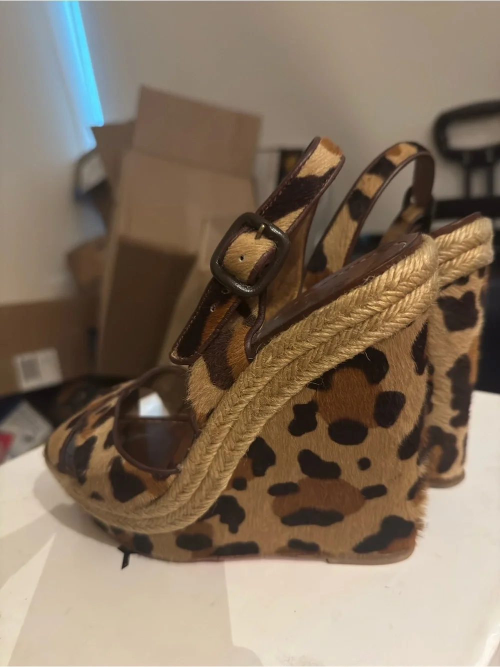 Christian Louboutin leopard calf